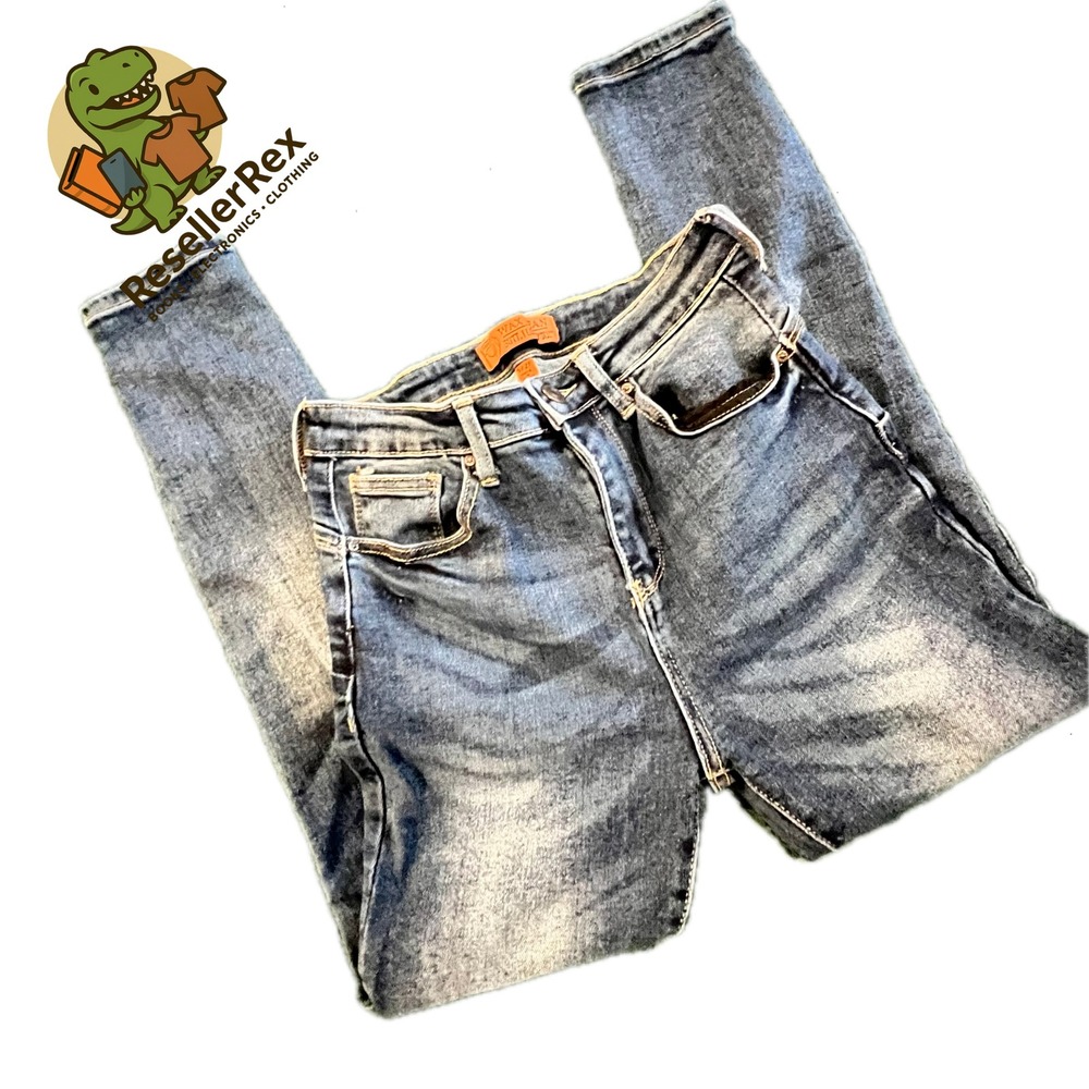 Womens Wax Jean 5/27 Excellent Dark‎ Blue Jeans Solid Cotton Stretch Skinny High